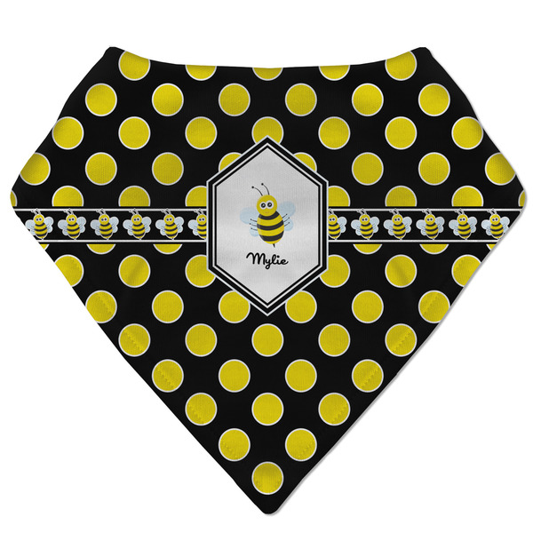 Custom Bee & Polka Dots Bandana Bib (Personalized)