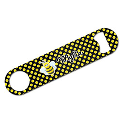 Bee & Polka Dots Bar Bottle Opener w/ Name or Text