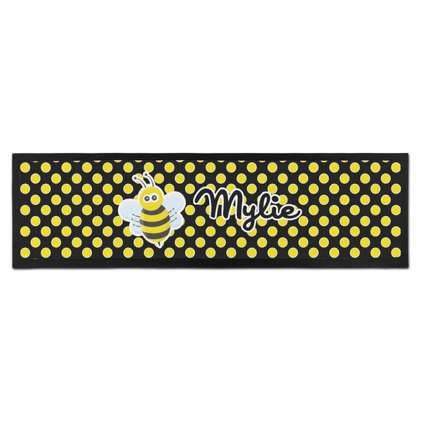 Custom Bee & Polka Dots Bar Mat (Personalized)