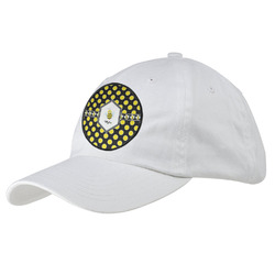 Bee & Polka Dots Baseball Cap - White (Personalized)