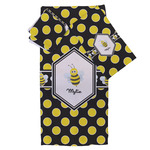 Bee & Polka Dots Bath Towel Set - 3 Pcs (Personalized)