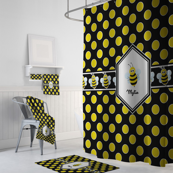Bee & Polka Dots Bath Towel Sets - 3-piece - In Context