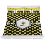 Bee & Polka Dots Comforter Set - King (Personalized)
