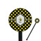 Bee & Polka Dots 5.5" Round Plastic Stir Sticks - Black - Single Sided (Personalized)