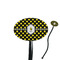 Bee & Polka Dots Black Plastic 7" Stir Stick - Oval - Closeup