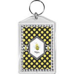Bee & Polka Dots Bling Keychain (Personalized)