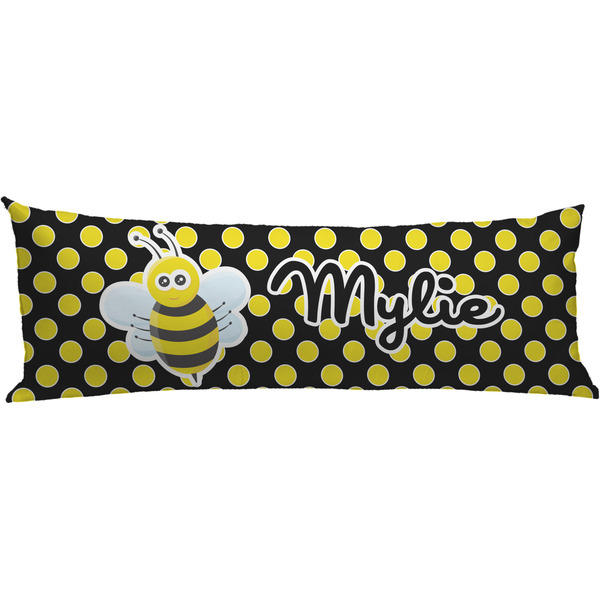 Custom Bee & Polka Dots Body Pillow Case (Personalized)