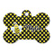 Bee & Polka Dots Bone Shaped Dog ID Tag - Large - Front
