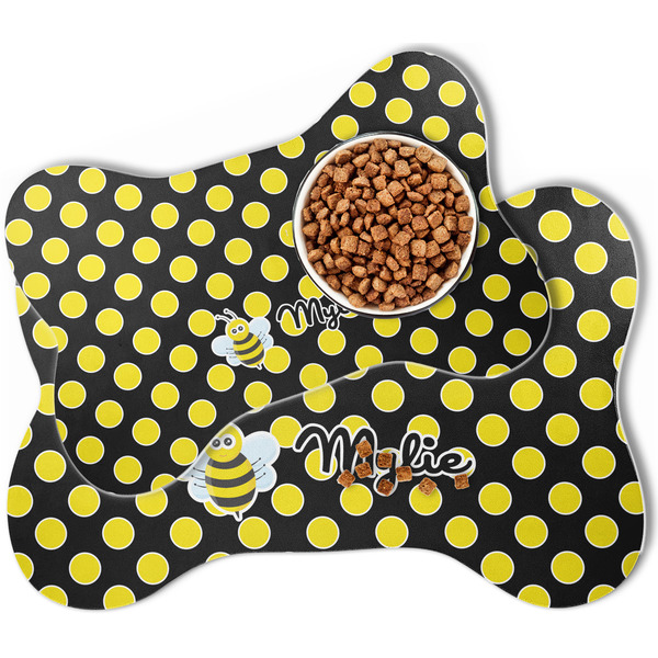 Bee & Polka Dots Bone Shaped Dog Mats - MAIN