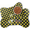 Bee & Polka Dots Bone Shaped Dog Food Mat (Personalized)