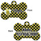Bee & Polka Dots Bone Shaped Dog Tag - Front & Back