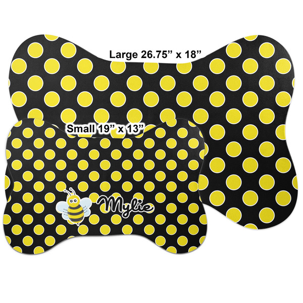 Bee & Polka Dots Bone Shaped Mat Comparison