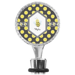 Bee & Polka Dots Wine Bottle Stopper (Personalized)