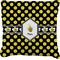 Bee & Polka Dots Faux-Linen Throw Pillow 18" (Personalized)