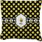 Bee & Polka Dots Faux-Linen Throw Pillow 26" (Personalized)