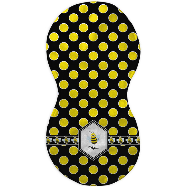 Bee & Polka Dots Burp Peanut Shaped Flat