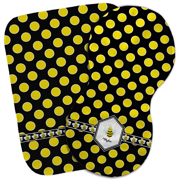 Custom Bee & Polka Dots Burp Cloth (Personalized)