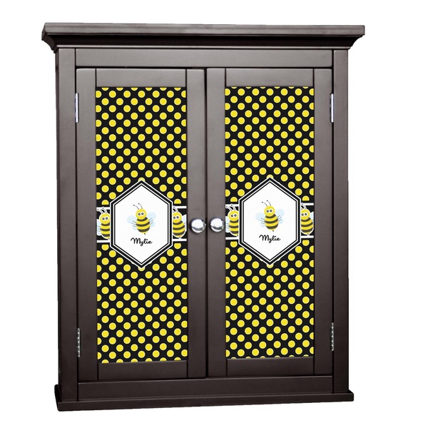 Custom Bee & Polka Dots Cabinet Decal - Medium (Personalized)