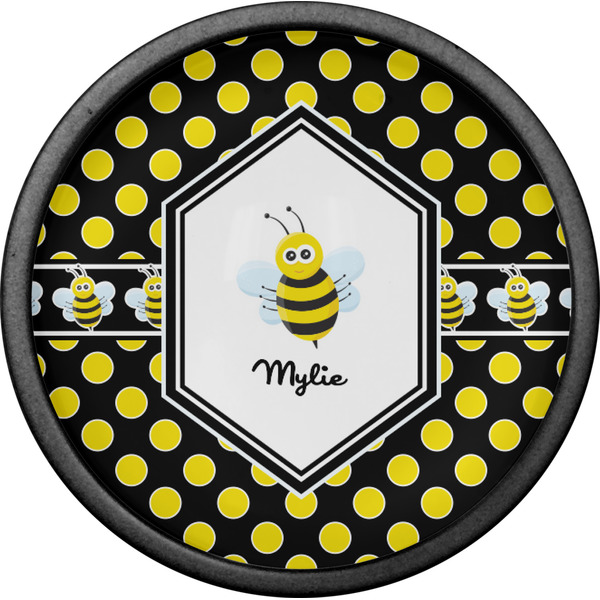 Bee & Polka Dots Cabinet Knob - Black - Front