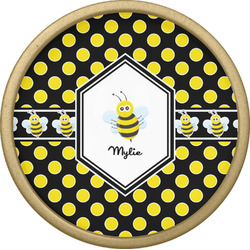 Bee & Polka Dots Cabinet Knob - Gold (Personalized)