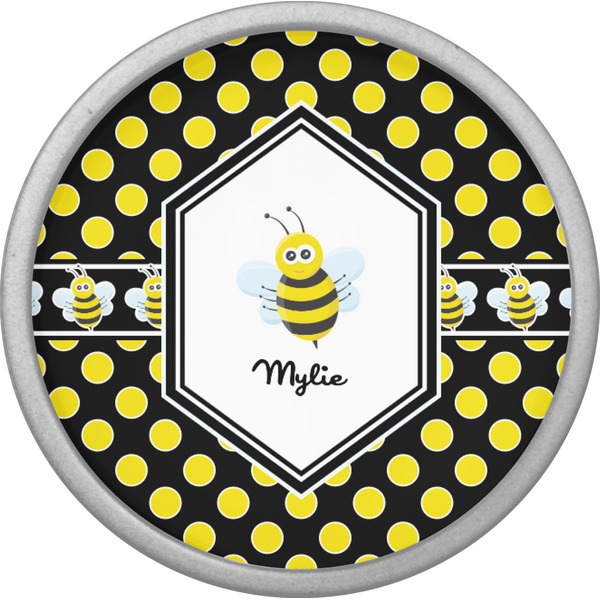 Bee & Polka Dots Cabinet Knob - Nickel - Front