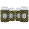 Bee & Polka Dots Can Cooler (12 oz) - Set of 4 w/ Name or Text