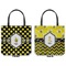 Bee & Polka Dots Canvas Tote - Front and Back