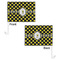 Bee & Polka Dots Car Flag - 11" x 8" - Front & Back View