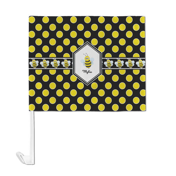 Bee & Polka Dots Car Flag - Large - FRONT