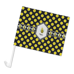 Bee & Polka Dots Car Flag (Personalized)
