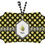 Bee & Polka Dots Rear View Mirror Ornament (Personalized)