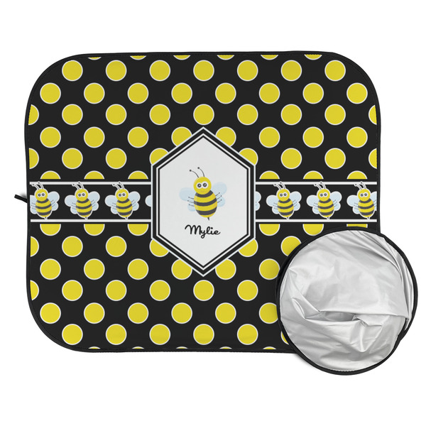 Bee & Polka Dots Car Sun Shades - FOLDED & UNFOLDED