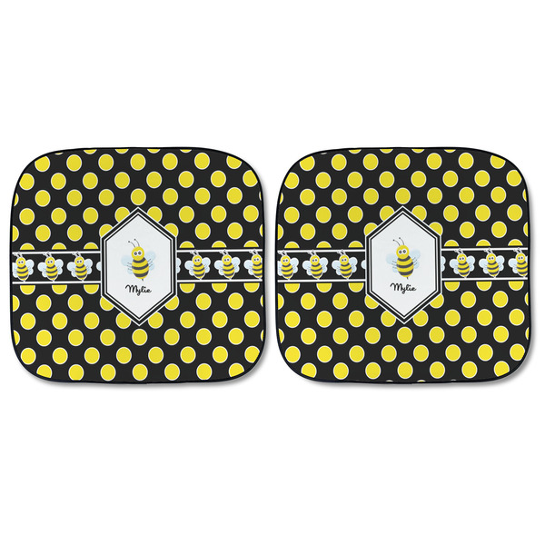 Bee & Polka Dots Car Sun Shades - FRONT