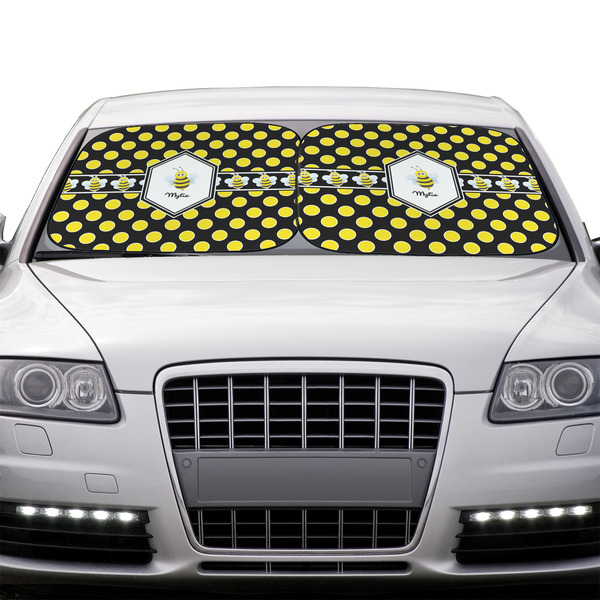 Bee & Polka Dots Car Sun Shades - IN CONTEXT
