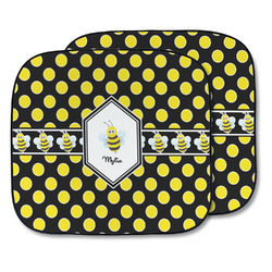 Bee & Polka Dots Car Sun Shade - Two Piece (Personalized)