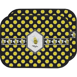 Bee & Polka Dots Car Floor Mats (Back Seat) (Personalized)