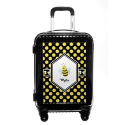 Bee & Polka Dots Carry On Hard Shell Suitcase (Personalized)
