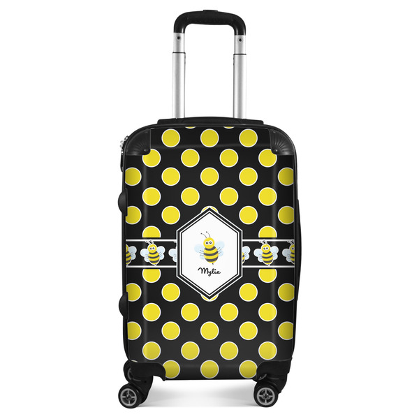 Custom Bee & Polka Dots Suitcase - 20" Carry On (Personalized)