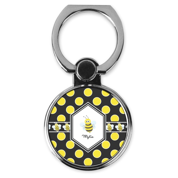 Custom Bee & Polka Dots Cell Phone Ring Stand & Holder (Personalized)