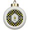 Bee & Polka Dots Ceramic Ball Ornament (Personalized)