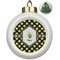 Bee & Polka Dots Ceramic Christmas Ornament - Xmas Tree (Front View)