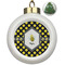 Bee & Polka Dots Ceramic Ball Ornament - Christmas Tree (Personalized)
