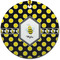 Bee & Polka Dots Ceramic Flat Ornament - Circle (Front)