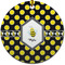 Bee & Polka Dots Round Ceramic Ornament w/ Name or Text