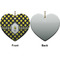 Bee & Polka Dots Ceramic Flat Ornament - Heart Front & Back (APPROVAL)