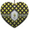 Bee & Polka Dots Ceramic Flat Ornament - Heart (Front)