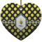Bee & Polka Dots Heart Ceramic Ornament w/ Name or Text