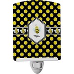 Bee & Polka Dots Ceramic Night Light (Personalized)