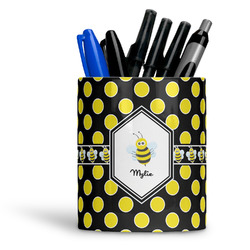 Bee & Polka Dots Ceramic Pen Holder