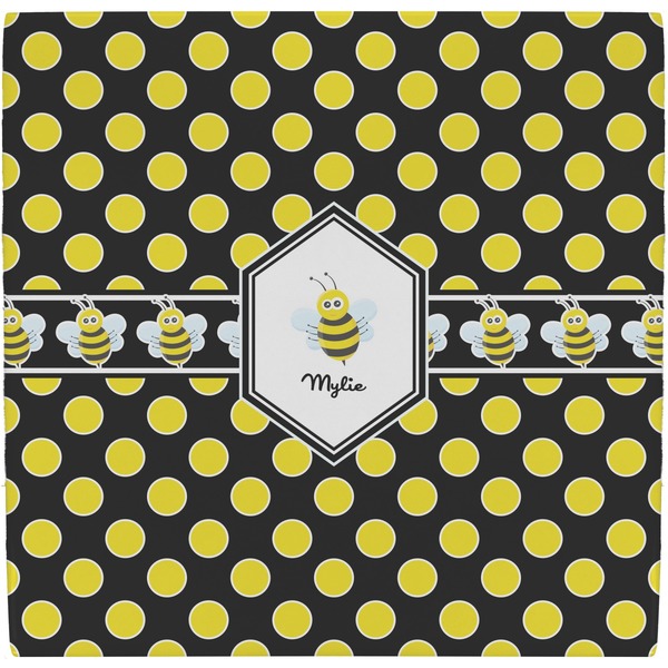 Custom Bee & Polka Dots Ceramic Tile Hot Pad (Personalized)